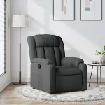 Fotoliu rabatabil, gri închis, material textil GartenMobel Dekor