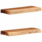 Rafturi de perete 2 buc 40x20x3,5 cm Lemn masiv de salcâm GartenMobel Dekor