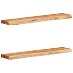 Rafturi de perete 2 buc 80x20x3,5 cm Lemn masiv de salcâm GartenMobel Dekor