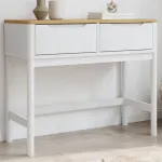 Măsuță consolă FLORO alb 89,5x36,5x73 cm lemn masiv de pin GartenMobel Dekor