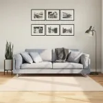 Covor HUARTE, fir scurt, moale și lavabil, bej, 160x160 cm GartenMobel Dekor