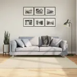 Covor HUARTE, fir scurt, moale și lavabil, crem, 160x160 cm GartenMobel Dekor