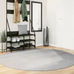 Covor IZA aspect scandinav, cu fire scurte, gri, Ø 200 cm GartenMobel Dekor