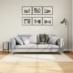 Covor pufos "PAMPLONA" cu fire înalte, crem modern, 120x170 cm GartenMobel Dekor