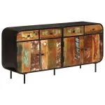 Dulap, 140x35x70 cm, lemn masiv reciclat și metal GartenMobel Dekor
