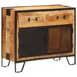 Dulap, 80x31x66 cm, lemn masiv de mango brut și metal GartenMobel Dekor