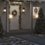 Lumină de Crăciun cu LED/țăruș de sol alb 57 cm pliabil GartenMobel Dekor