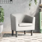 Fotoliu tip cuvă, alb, piele ecologică GartenMobel Dekor