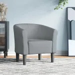 Fotoliu tip cuvă, gri deschis, material textil GartenMobel Dekor