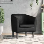 Fotoliu tip cuvă, negru, piele ecologică GartenMobel Dekor