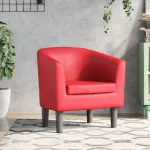Fotoliu tip cuvă, roșu, piele ecologică GartenMobel Dekor