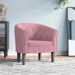 Fotoliu tip cuvă, roz, catifea GartenMobel Dekor