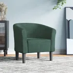Fotoliu tip cuvă, verde închis, catifea GartenMobel Dekor