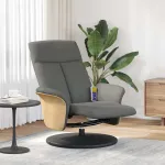 Fotoliu masaj rabatabil cu suport picioare, gri închis, textil GartenMobel Dekor