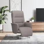 Fotoliu rabatabil cu suport de picioare, gri taupe, textil GartenMobel Dekor