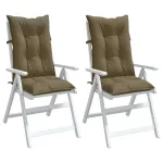 Perne scaun cu spătar înalt 2 buc. gri taupe 120x50x7 cm textil GartenMobel Dekor