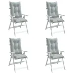 Perne scaun cu spătar înalt 4 buc. melanj gri 120x50x7cm textil GartenMobel Dekor