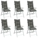 Perne scaun cu spătar înalt 6 buc. melanj gri 120x50x7cm textil GartenMobel Dekor