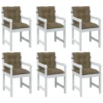 Perne scaun cu spătar mic 6 buc. melanj taupe 100x50x7cm textil GartenMobel Dekor