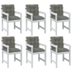 Perne scaun cu spătar scund 6 buc. melanj gri 100x50x7cm textil GartenMobel Dekor