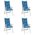 Perne scaun spătar înalt 4buc melanj albastru 120x50x7cm textil GartenMobel Dekor