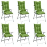 Perne scaun spătar înalt 6 buc. melanj verde 120x50x7 cm textil GartenMobel Dekor