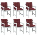 Perne scaun spătar mic 6 buc. melanj roșu vin 100x50x7cm textil GartenMobel Dekor