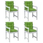 Perne scaun spătar scund 4 buc. melanj verde 100x50x7 cm textil GartenMobel Dekor
