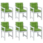 Perne scaun spătar scund 6 buc. melanj verde 100x50x7 cm textil GartenMobel Dekor