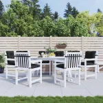 Set de perne pentru scaun cu spătar joasă 6 pcs Melanj negru GartenMobel Dekor