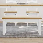 Banchetă de bucătărie PANAMA, alb, 105x30x45 cm, lemn masiv pin GartenMobel Dekor