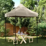 Cort de petrecere pliabil Pop-Up, taupe, 200x200x306 cm GartenMobel Dekor