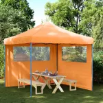 Cort pliabil pentru petreceri cu 2 pereți laterali, portocaliu GartenMobel Dekor