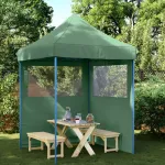 Cort pliabil pentru petreceri cu 2 pereți laterali, verde GartenMobel Dekor