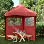 Cort pliabil pentru petreceri cu 2 pereți laterali roșu vișiniu GartenMobel Dekor