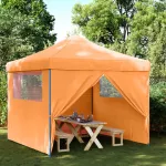Cort pliabil pentru petreceri cu 4 pereți laterali, portocaliu GartenMobel Dekor