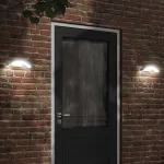 Lampă exterioară de perete cu LED/senzor, alb, aluminiu turnat GartenMobel Dekor