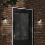 Lămpi exterioare de perete cu LED 2 buc. negru, aluminiu turnat GartenMobel Dekor
