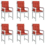 Perne scaun spătar scund 6 buc. melanj roșu 100x50x4 cm textil GartenMobel Dekor