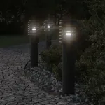 Lămpi de podea de exterior 3 buc. negru 60 cm oțel inoxidabil GartenMobel Dekor