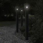 Lămpi de podea de exterior 3 buc negru 110 cm oțel inoxidabil GartenMobel Dekor