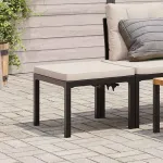Scaun de grădină cu pernă, negru, oțel vopsit electrostatic GartenMobel Dekor