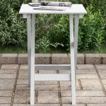 Masă laterală pliabilă, alb, lemn masiv de plop GartenMobel Dekor