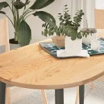 Blat de masă 120x60x2 cm lemn masiv de stejar oval GartenMobel Dekor