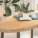 Blat de masă 120x60x4 cm lemn masiv de stejar oval GartenMobel Dekor