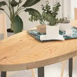 Blat de masă 140x60x4 cm lemn masiv de stejar oval GartenMobel Dekor