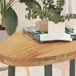 Blat de masă maro deschis 100x50x4 cm lemn masiv de stejar oval GartenMobel Dekor