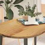 Blat de masă maro deschis 120x60x2 cm lemn masiv de stejar oval GartenMobel Dekor
