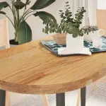Blat de masă maro deschis 120x60x4 cm lemn masiv de stejar oval GartenMobel Dekor
