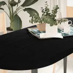 Blat de masă maro închis 140x60x4 cm lemn masiv de stejar oval GartenMobel Dekor